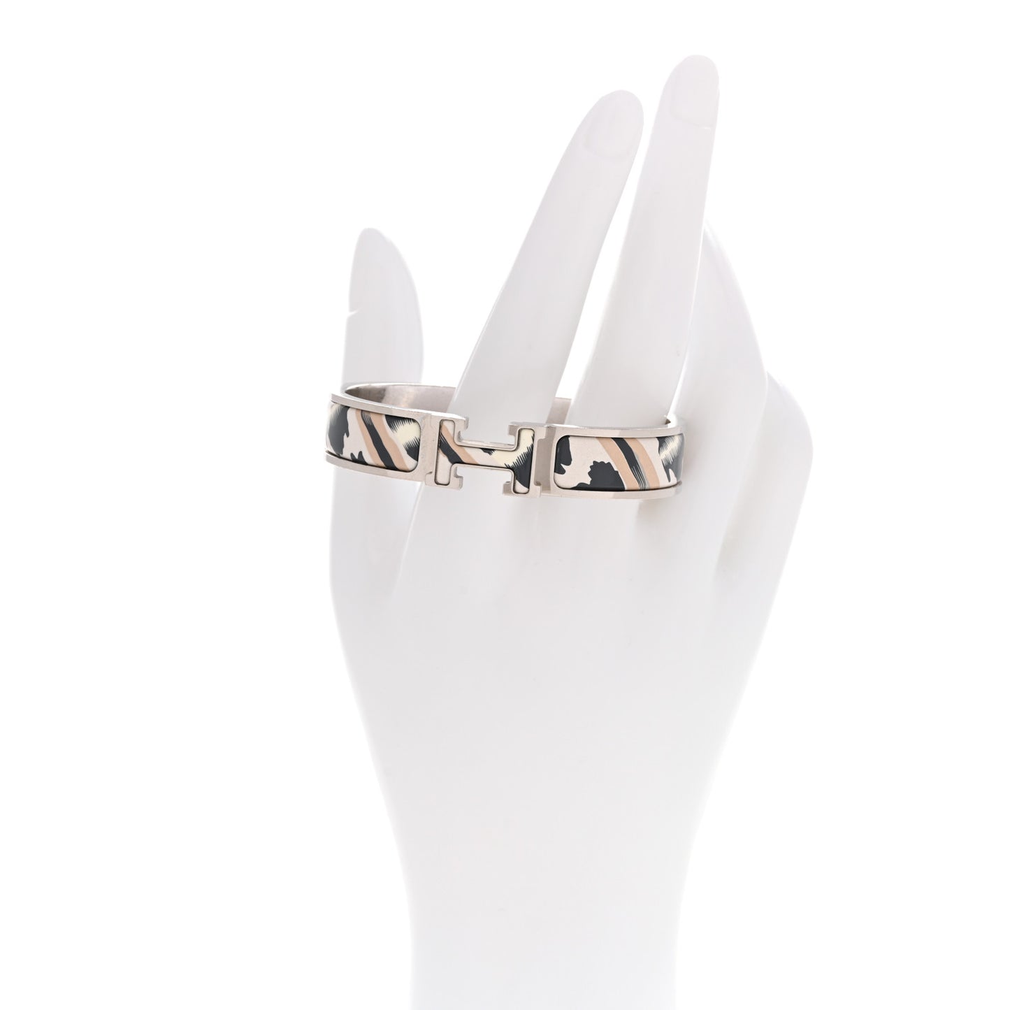 Enamel Printed Le Chat Carre Narrow Clic Clac H Bracelet PM Lumière