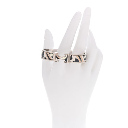 Hermes Enamel Printed Le Chat Carre Narrow Clic Clac H Bracelet PM Lumière 2 of 4