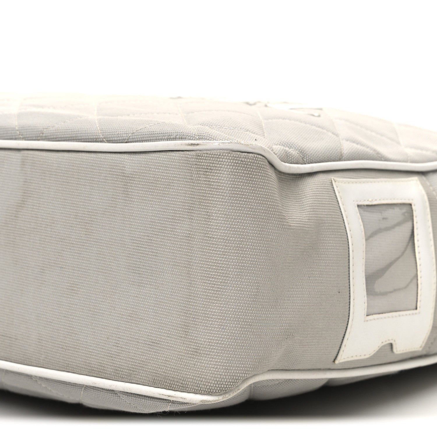 Chanel Canvas Quilted Sport Shoulder Bag Grey White 10 of 12