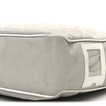 Chanel Canvas Quilted Sport Shoulder Bag Grey White 10 of 12