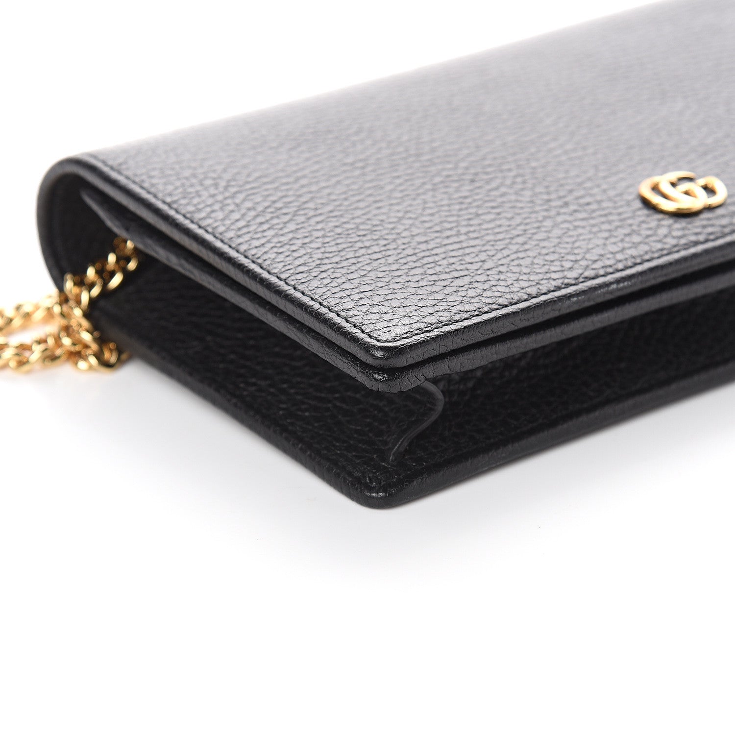 Gucci Calfskin Mini GG Marmont Chain Wallet Black 7 of 8