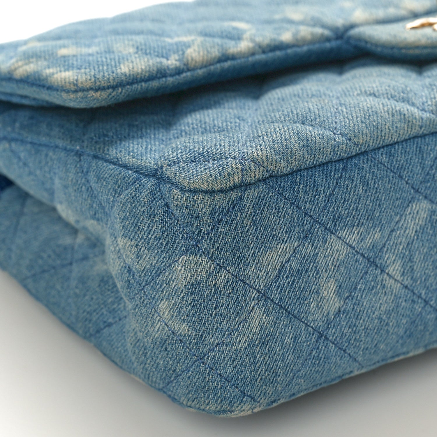 Chanel Denim Quilted Medium Double Flap Blue 9 of 10