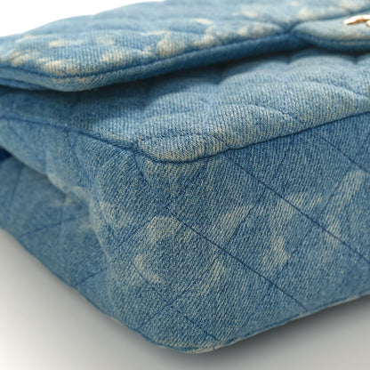 Chanel Denim Quilted Medium Double Flap Blue 9 of 10