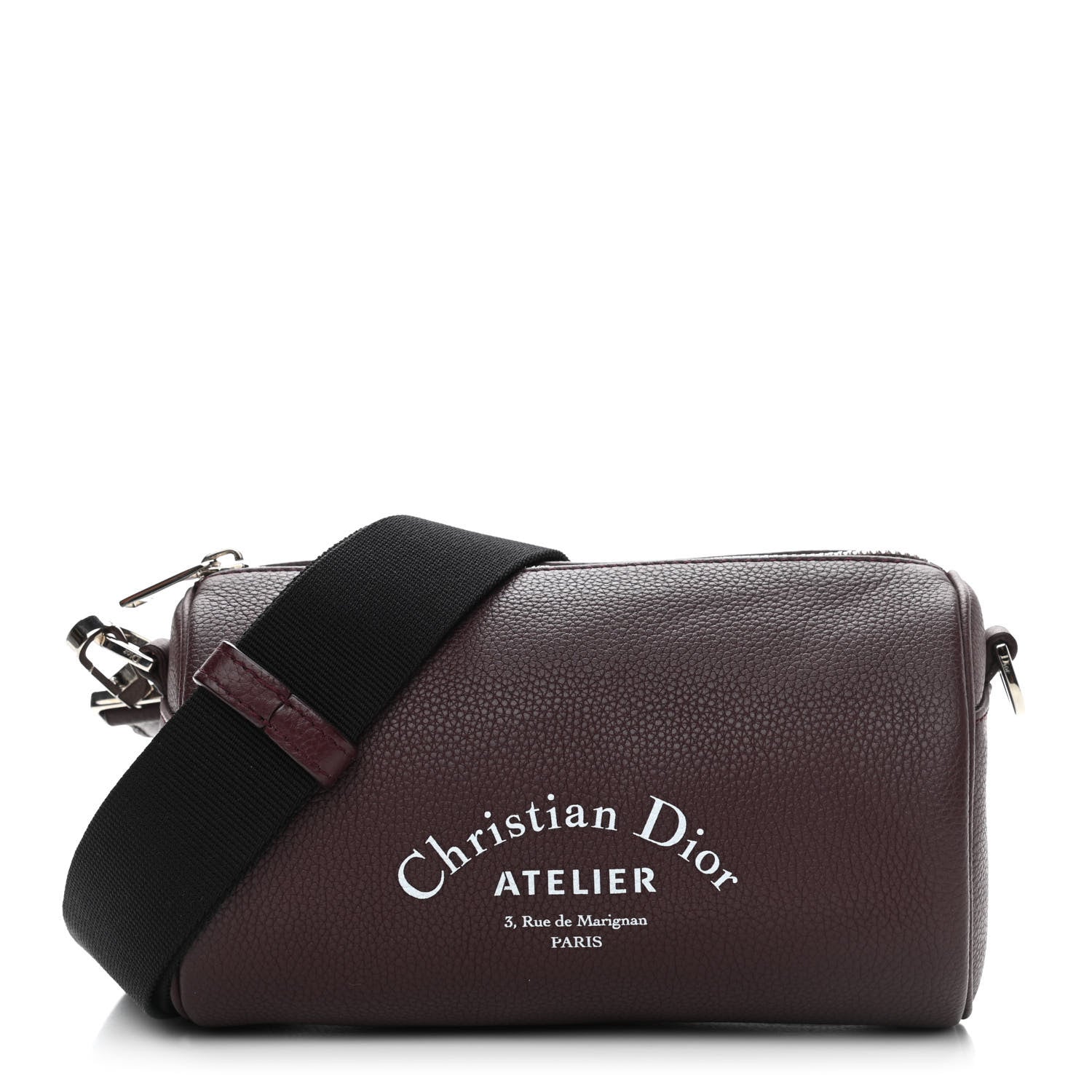 Christian Dior HOMME Grained Calfskin Mens Roller Pouch Burgundy 1 of 9