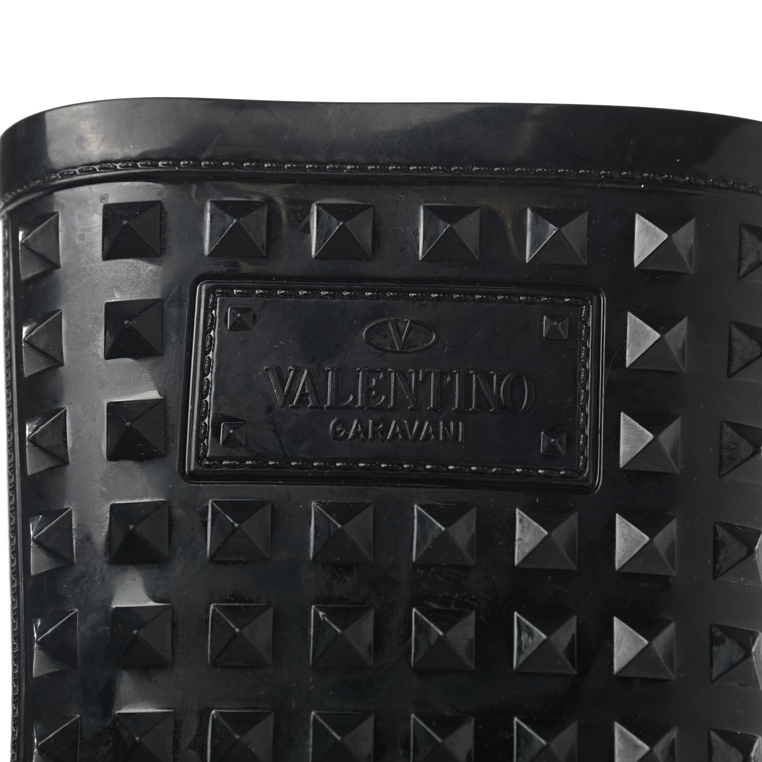 Valentino Garavani Rubber Rockstud Rain Boots 37 Black 8 of 9