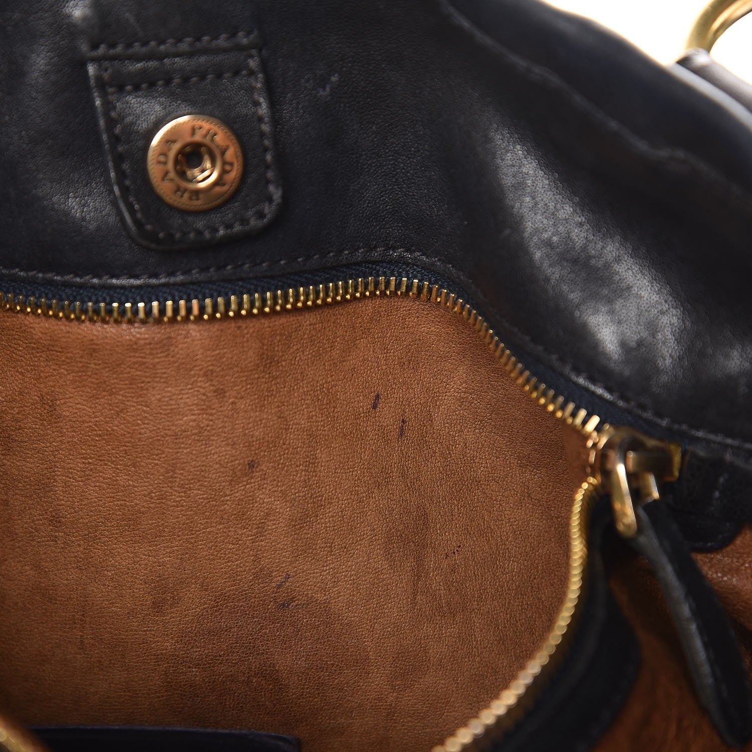 Prada Nappa Studded Aviator Shopping Tote Blue 10 of 10