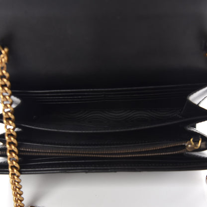 Gucci Calfskin Matelasse GG Marmont Chain Wallet Black 5 of 11