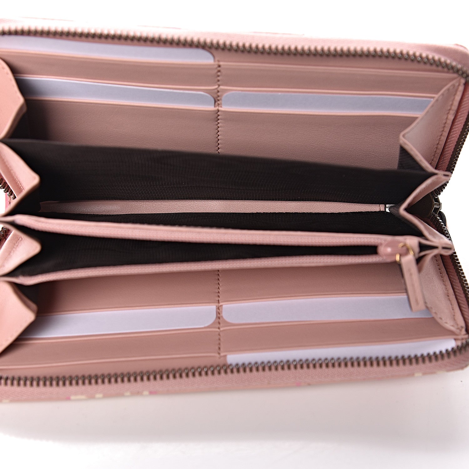 Gucci Calfskin Matelasse GucciGhost GG Marmont Zip Around Wallet Perfect Pink Rosa Ivory 5 of 10