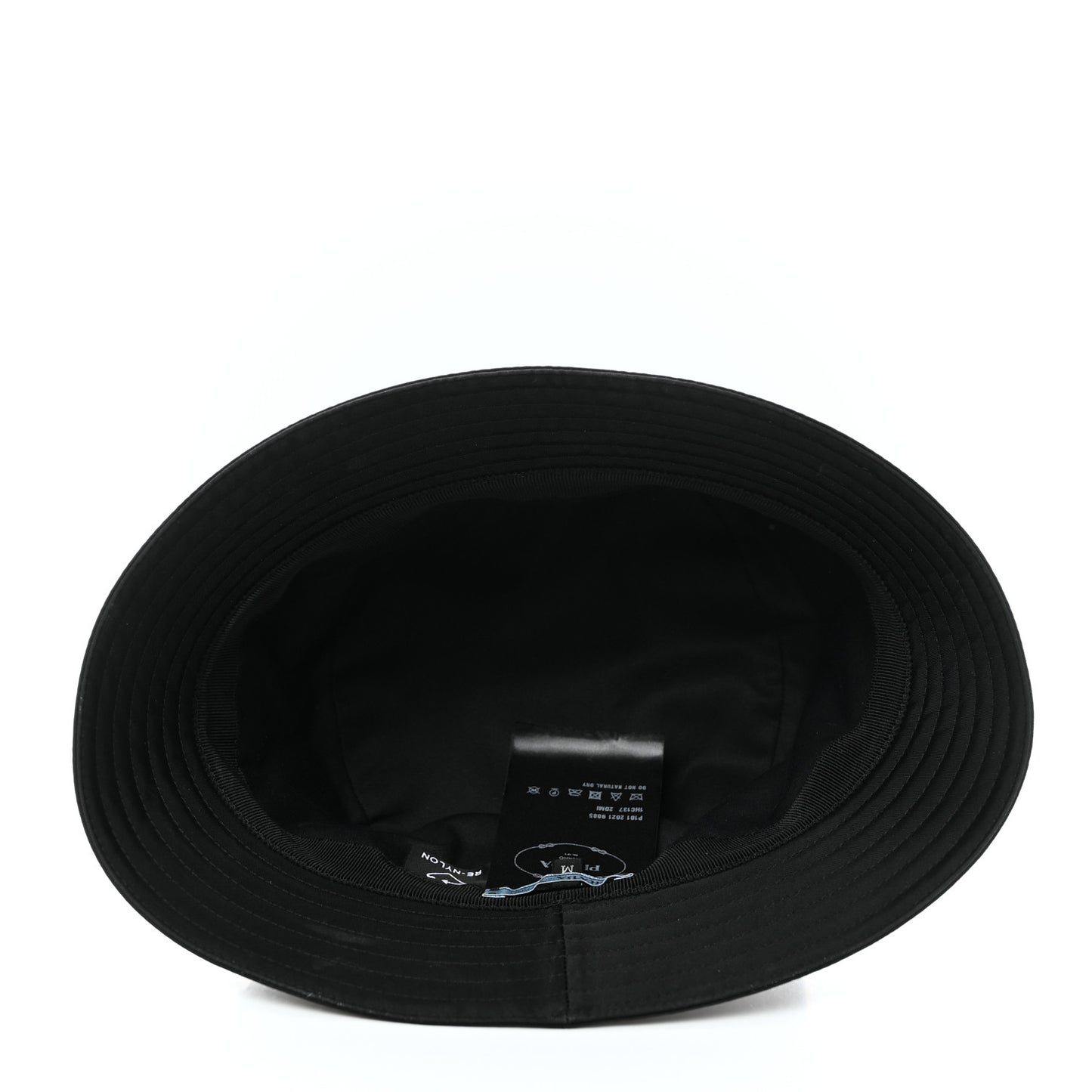 Re-Nylon Metal Triangle Logo Womens Bucket Hat M Black