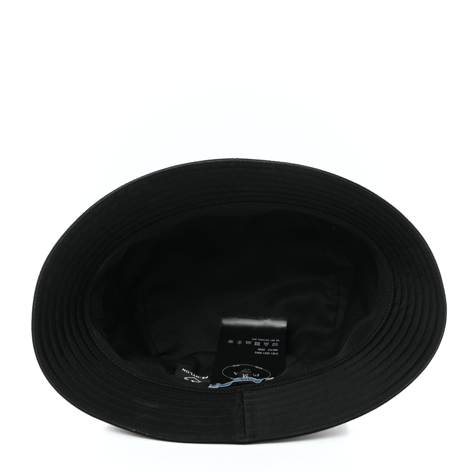 Prada Re-Nylon Metal Triangle Logo Womens Bucket Hat M Black 7 of 8