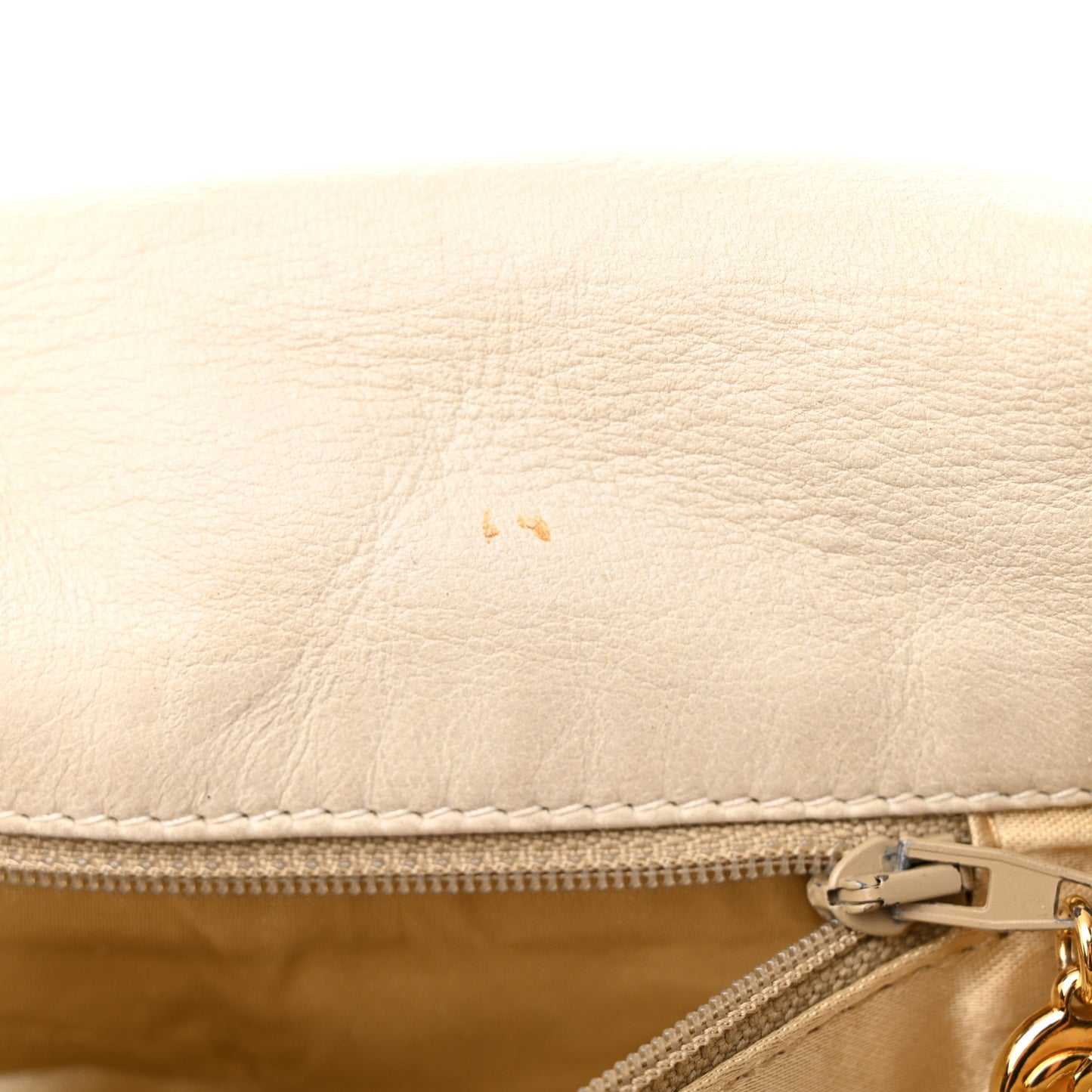 Canvas Striped CC Flap Ivory Yellow