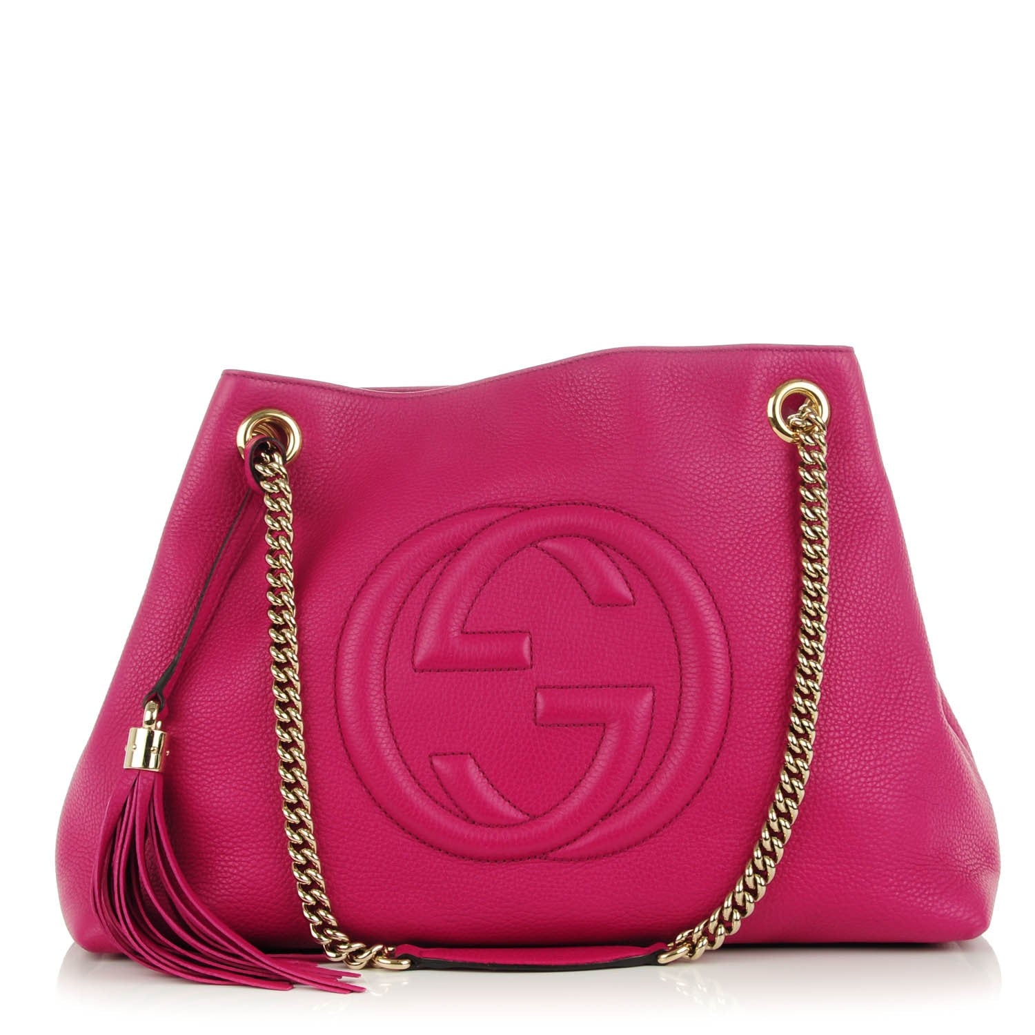 Gucci Cellarius Calfskin Medium Soho Chain Shoulder Bag Bright Bouganville 1 of 8