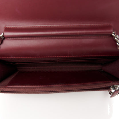 Chanel Patent Quilted Brilliant Wallet On Chain WOC Dark Burgundy 5 of 11