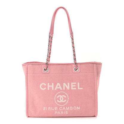Chanel Mixed Fibers Small Deauville Tote Pink 2 of 10