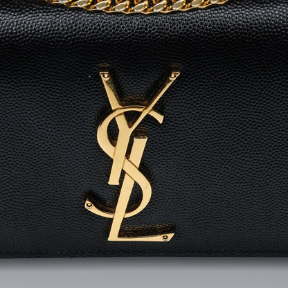 Saint Laurent Grain De Poudre Small Monogram Kate Satchel Black 6 of 7
