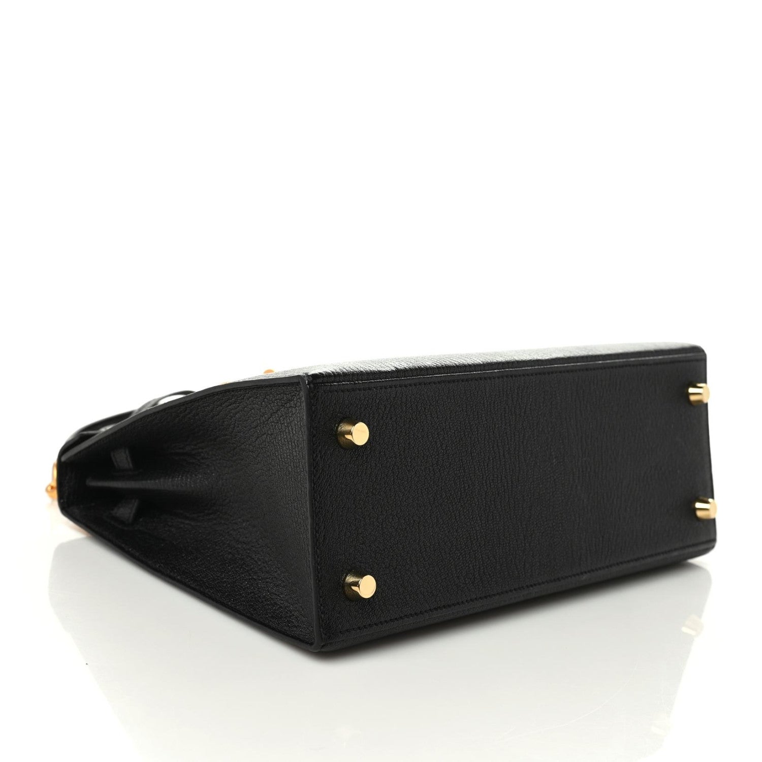 Hermes Chevre Mysore Horseshoe Kelly Sellier 25 Black Rose Pourpre 4 of 11