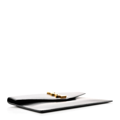 Saint Laurent Smooth Shiny Calfskin Monogram Uptown Pouch Black 4 of 7