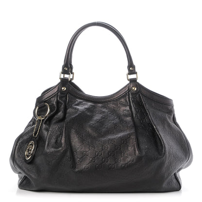 Gucci Guccissima Large Sukey Tote Black 1 of 7