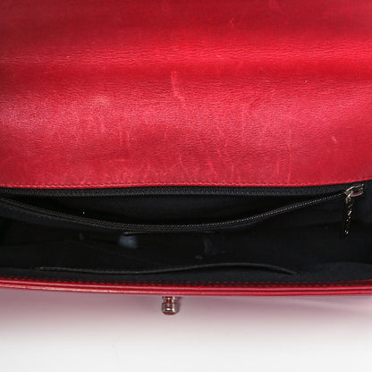 Chanel Patent Calfskin New Medium Plexiglass Boy Flap Red 5 of 9