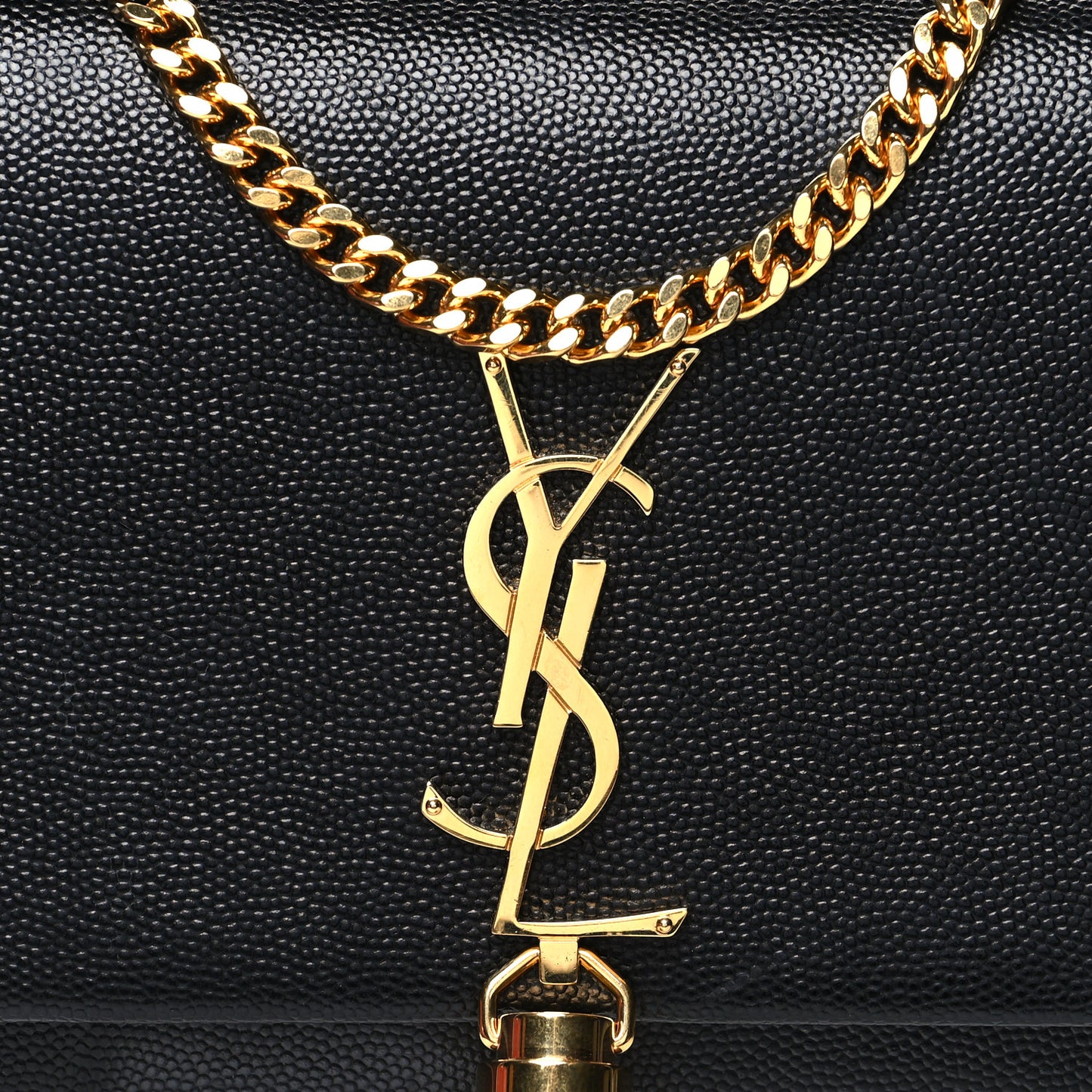 Grain De Poudre Classic Monogram Kate Tassel Chain Wallet Black