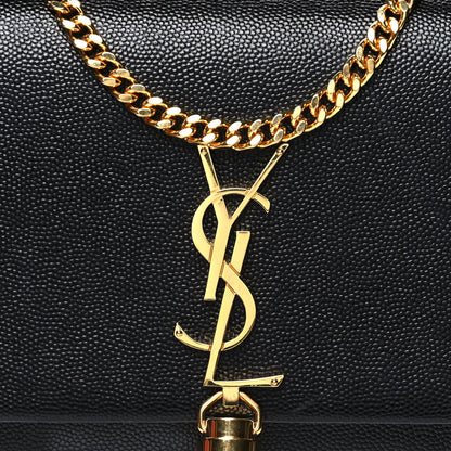 Saint Laurent Grain De Poudre Classic Monogram Kate Tassel Chain Wallet Black 7 of 9