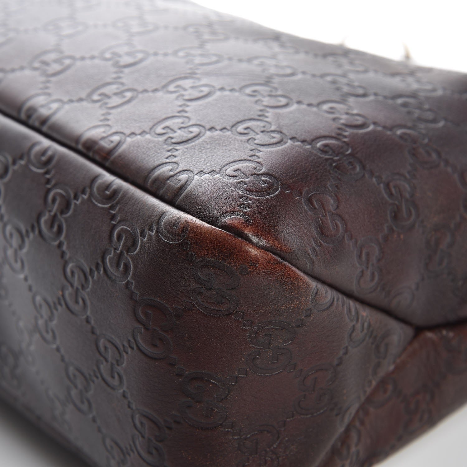 Gucci Guccissima Medium Horsebit Chain Hobo Dark Brown 11 of 13