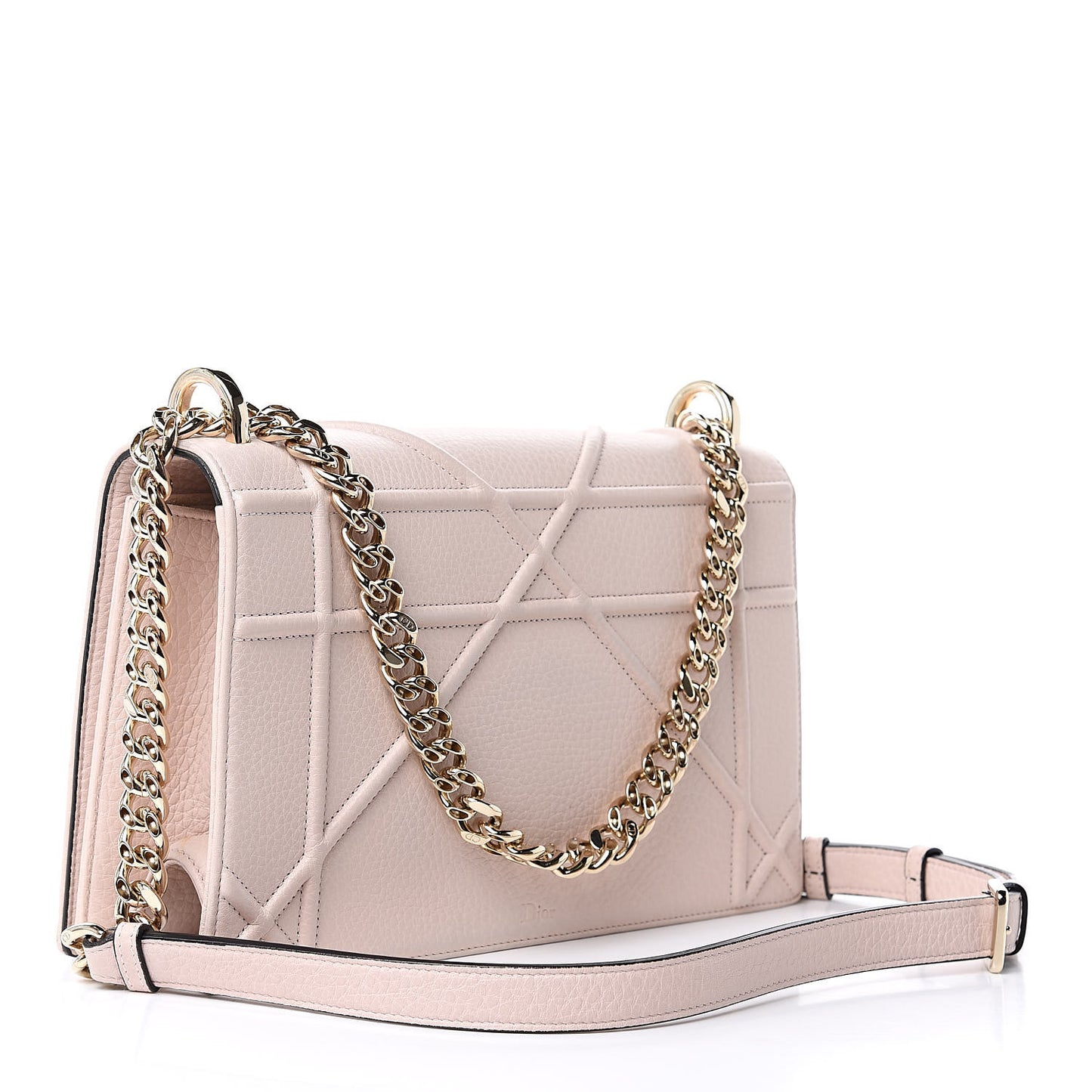 Grained Calfskin Cannage Medium Diorama Flap Bag Rose Poudre