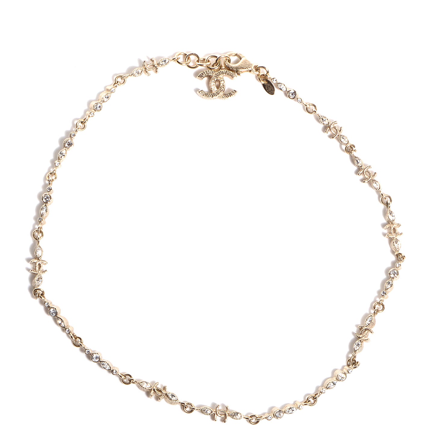 Crystal CC Necklace Gold