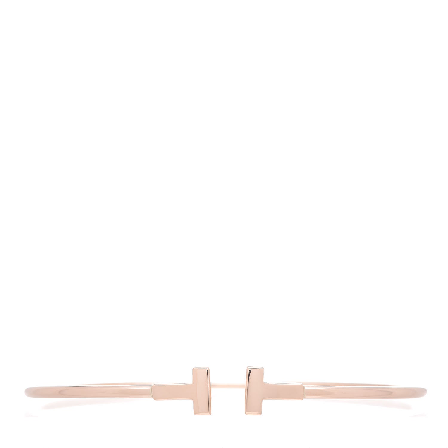 Tiffany 18K Rose Gold Narrow T Wire Bracelet 1 of 5