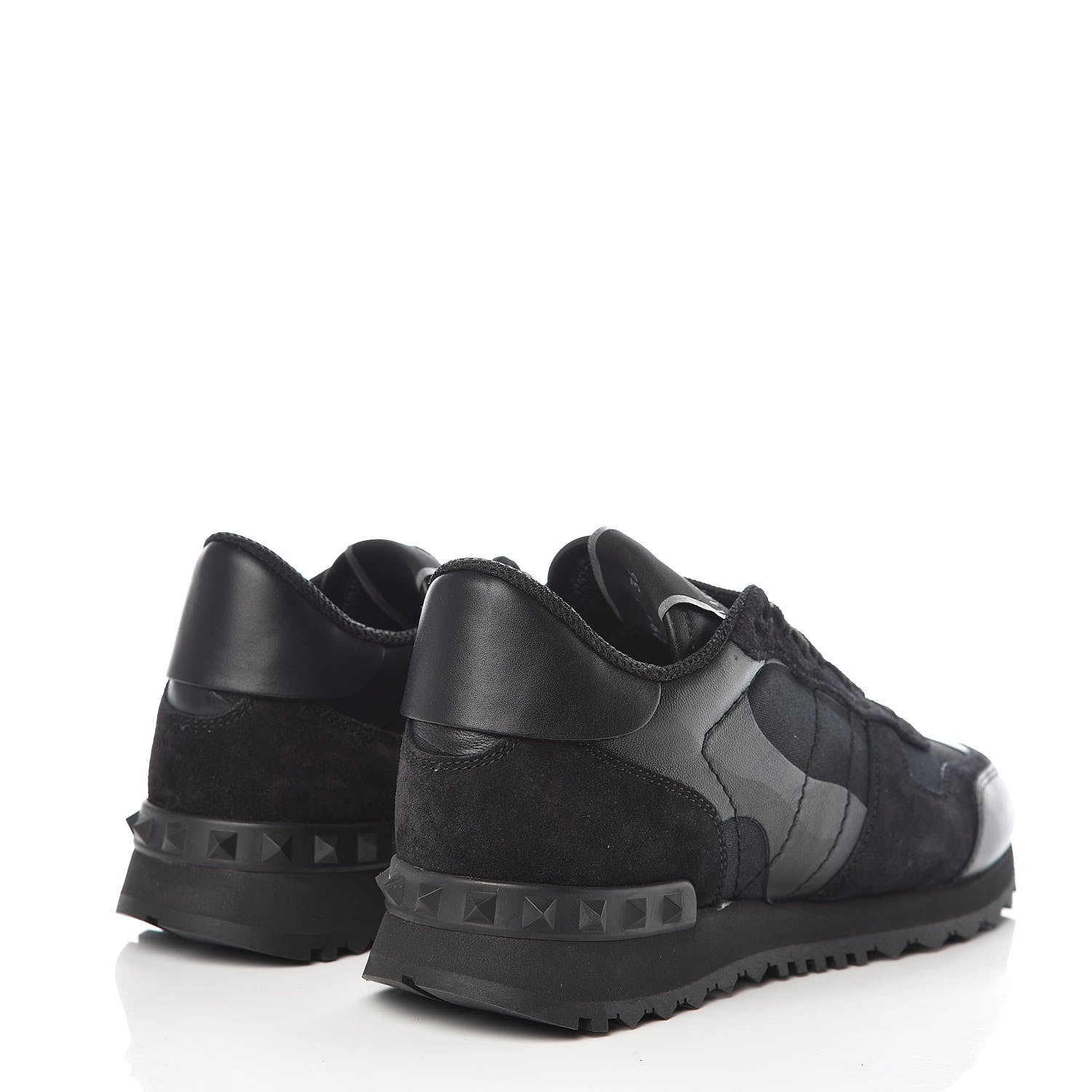 Valentino Garavani Nappa Suede Camouflage Womens Rockrunner Sneakers 36 Black 4 of 8