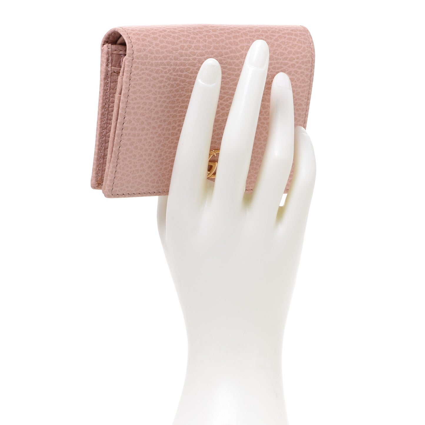 Dollar Calfskin GG Marmont Card Case Perfect Pink
