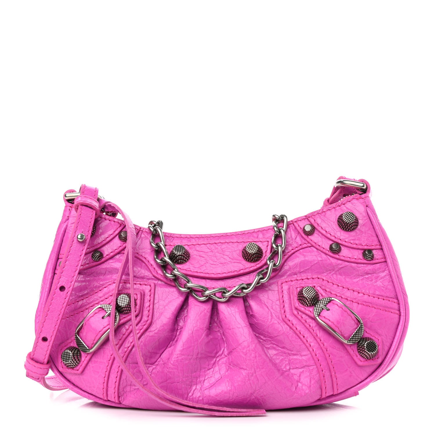 Balenciaga Agneau Arena Le Cagole Mini Purse With Chain Lipstick Pink 1 of 11