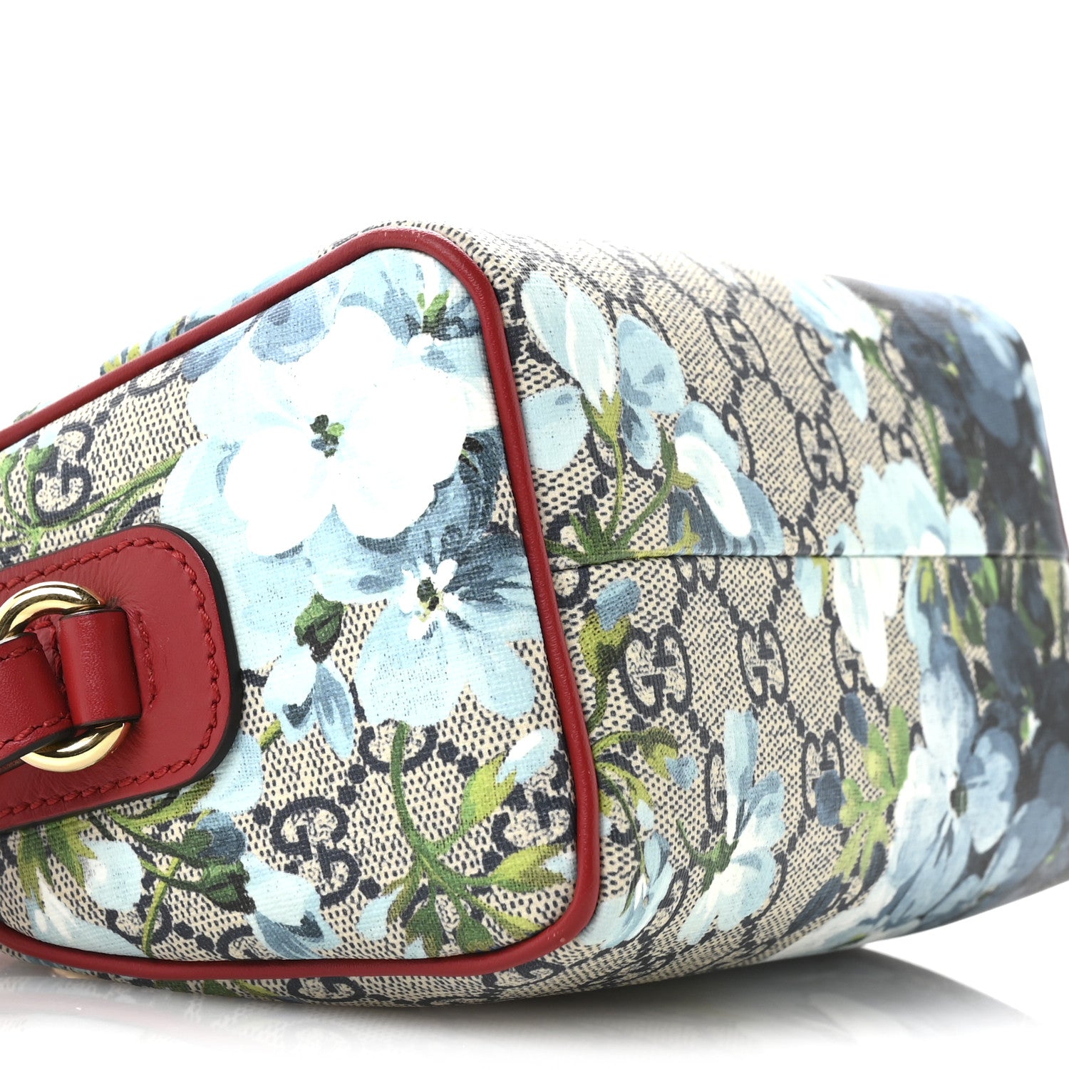Gucci GG Supreme Monogram Blooms Mini Boston Navy Blue Hibiscus 9 of 12