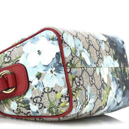 Gucci GG Supreme Monogram Blooms Mini Boston Navy Blue Hibiscus 9 of 12
