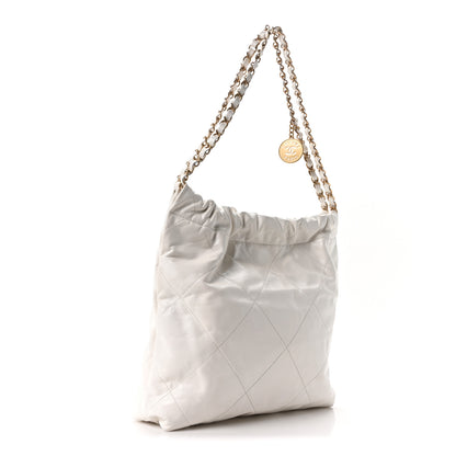 Chanel Shiny Calfskin Quilted Small Chanel 22 White 4 of 11