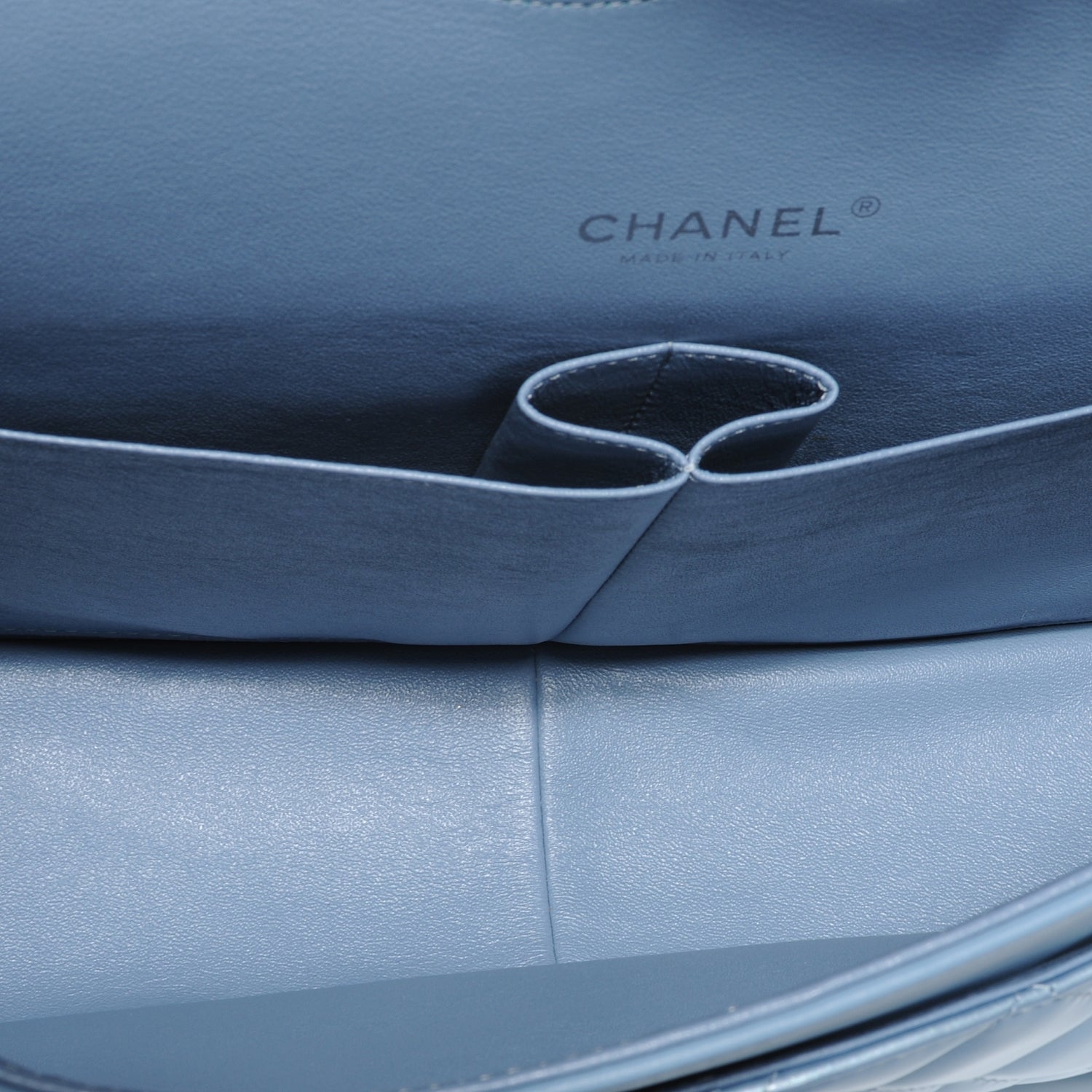 Chanel Patent Maxi Double Flap Light Blue 7 of 8