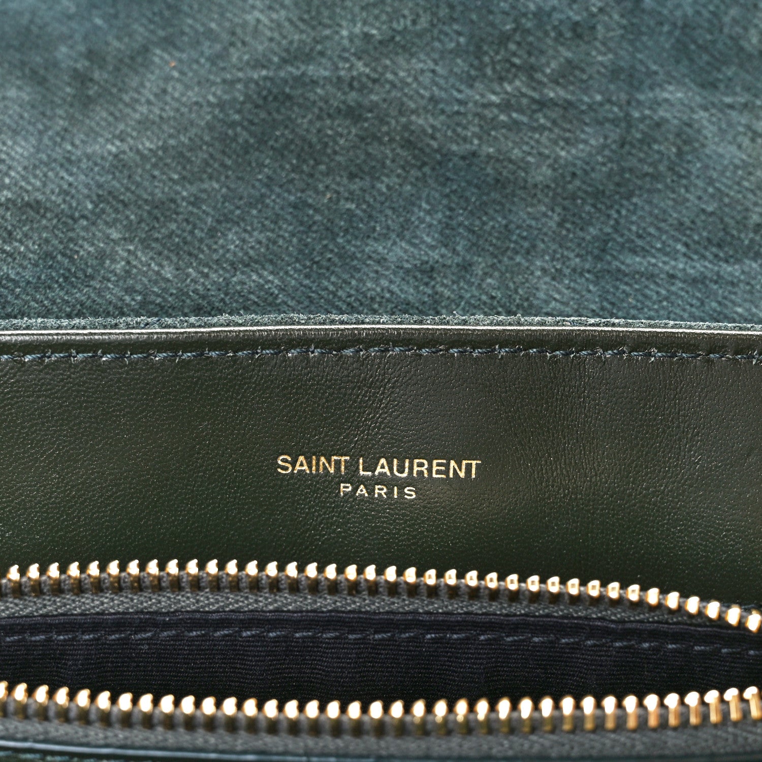 Saint Laurent Suede Calfskin Y Quilted Monogram Small Loulou Chain Satchel Green 6 of 12