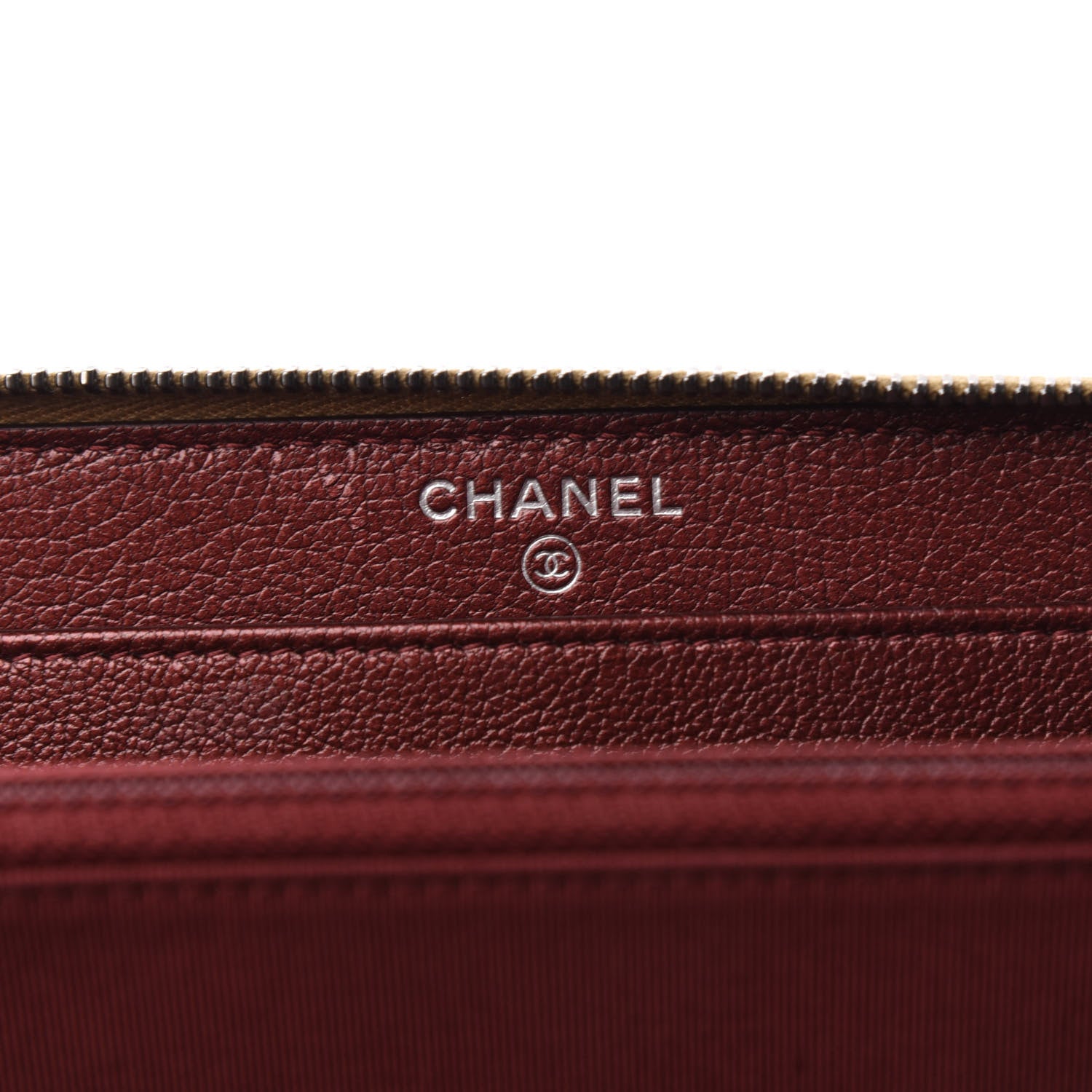 Chanel Metallic Goatskin Quilted Large Gabrielle Zip Around Wallet Bronze 8 of 10