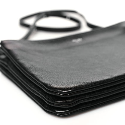 Celine Shiny Textured Calfskin Trio Crossbody Bag Black 10 of 12