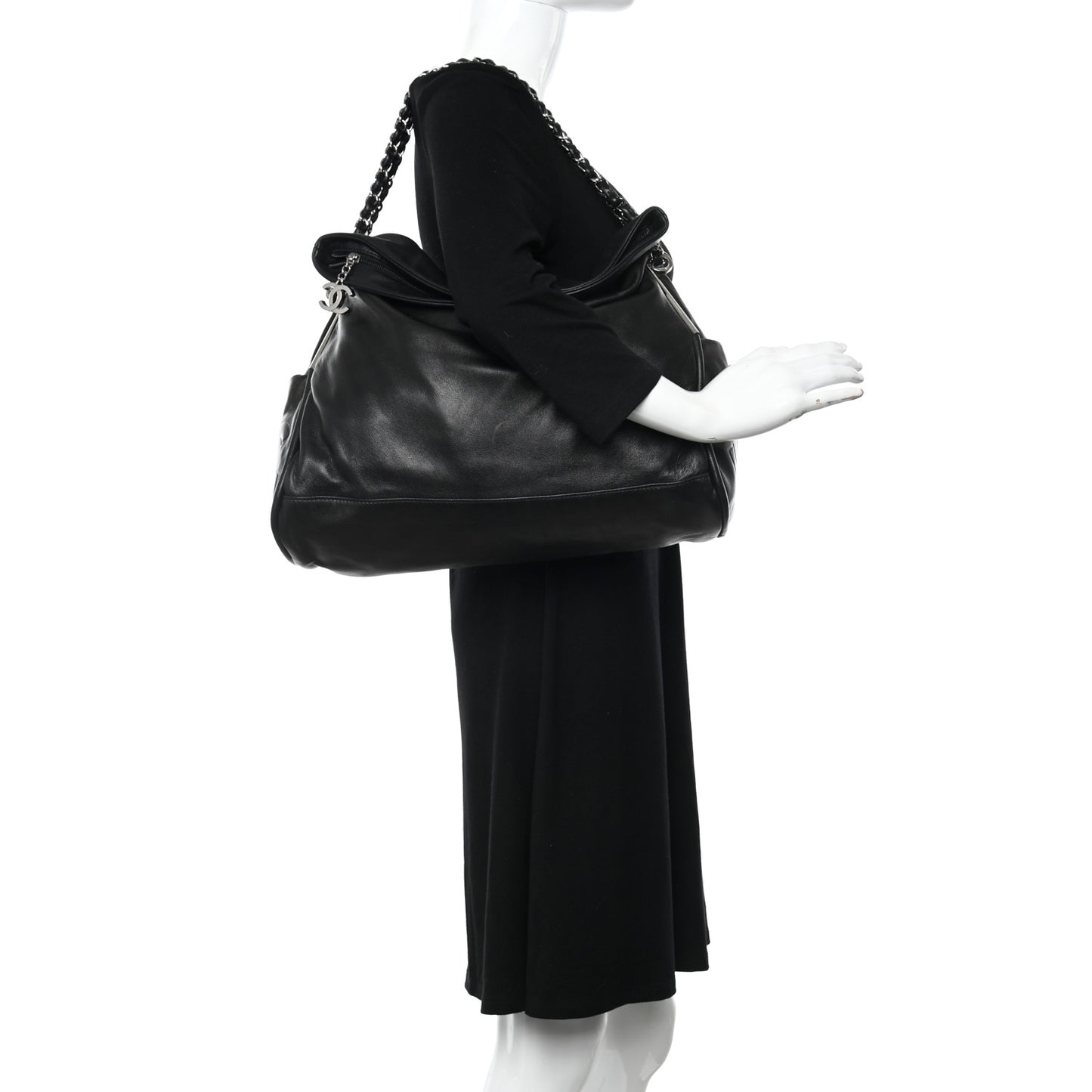 Lambskin Large Ultimate Soft Tote Black