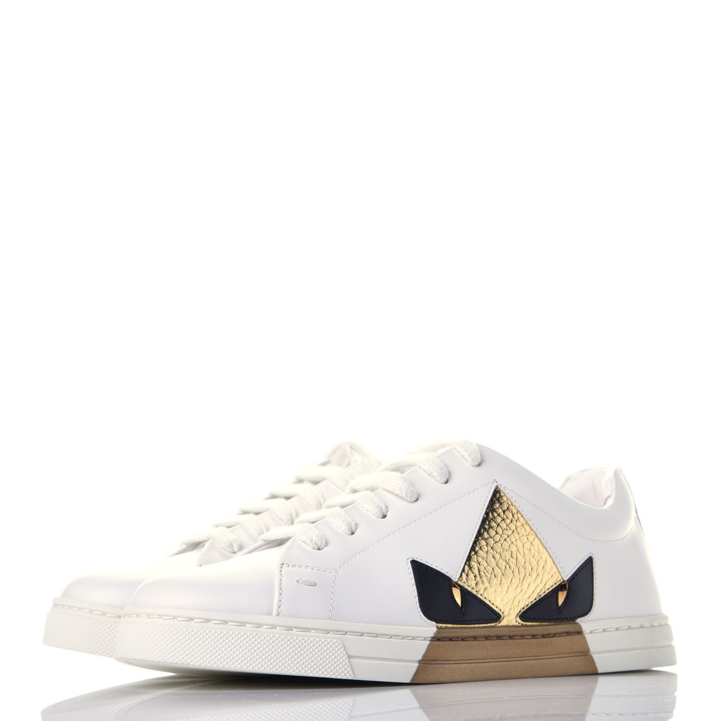 Calfskin Bugs Low Top Sneakers 35 White