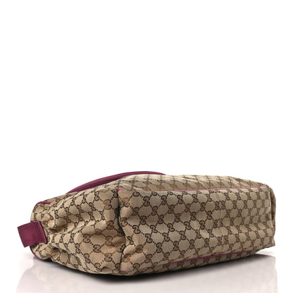 Gucci Monogram Margaux Calfskin Large Diaper Bag Beige Ebony Peonia Flower 5 of 10
