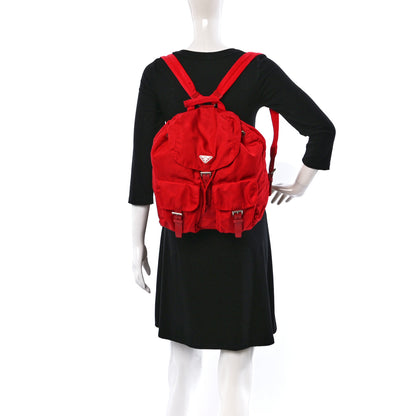 Prada Tessuto Nylon Saffiano Vela Medium Backpack Fuoco 2 of 10