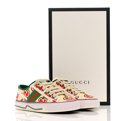 Gucci Canvas Web GG Apple Womens 1977 Tennis Sneakers 35.5 Ivory Red Mystic White New Shamarock 9 of 9