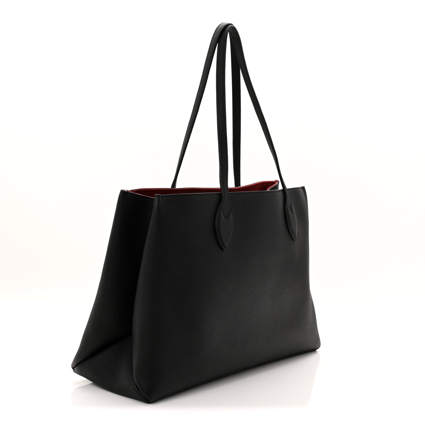 Grained Calfskin Lockme Shopper Black
