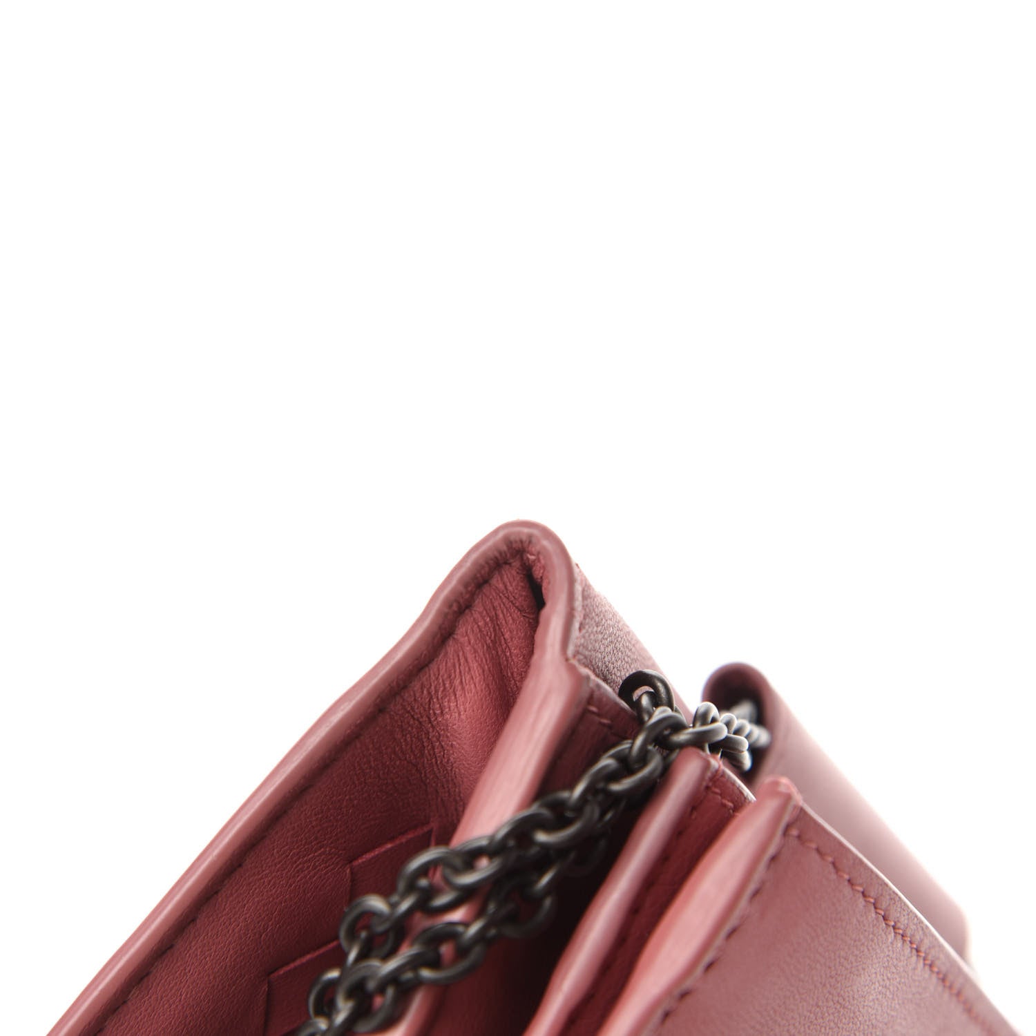 Bottega Veneta Nappa Intrecciato Continental Wallet on Chain Rose Pink 9 of 14