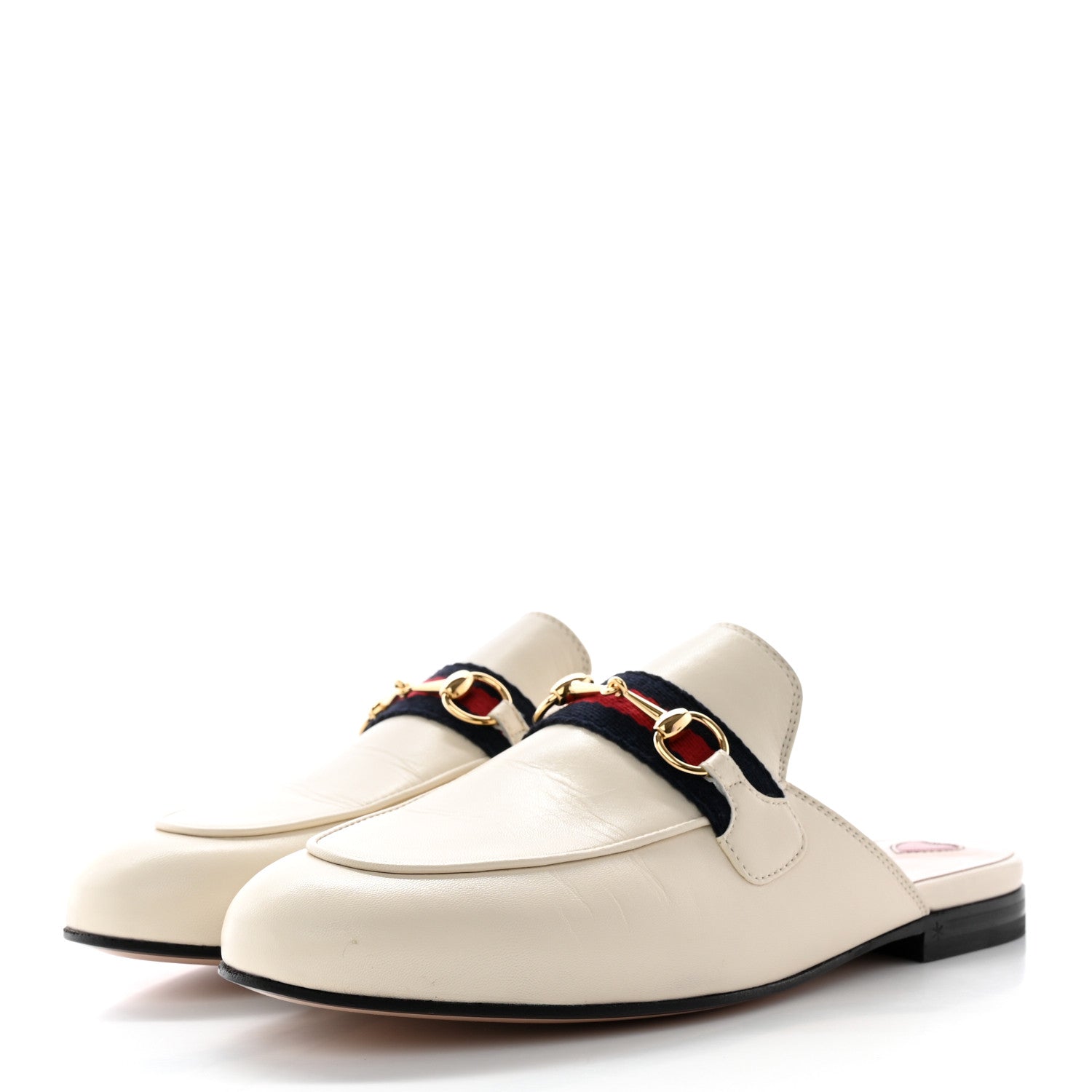Gucci Malaga Kid Web Womens Princetown Slippers 38.5 Mystic White 3 of 14