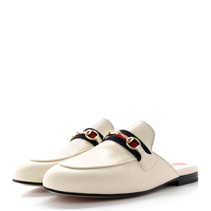 Gucci Malaga Kid Web Womens Princetown Slippers 38.5 Mystic White 3 of 14
