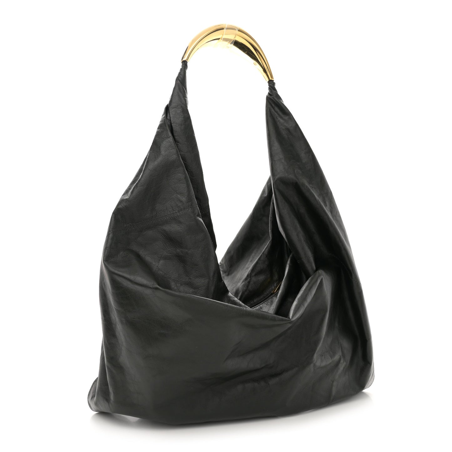 Calfskin Foulard Shoulder Bag Black