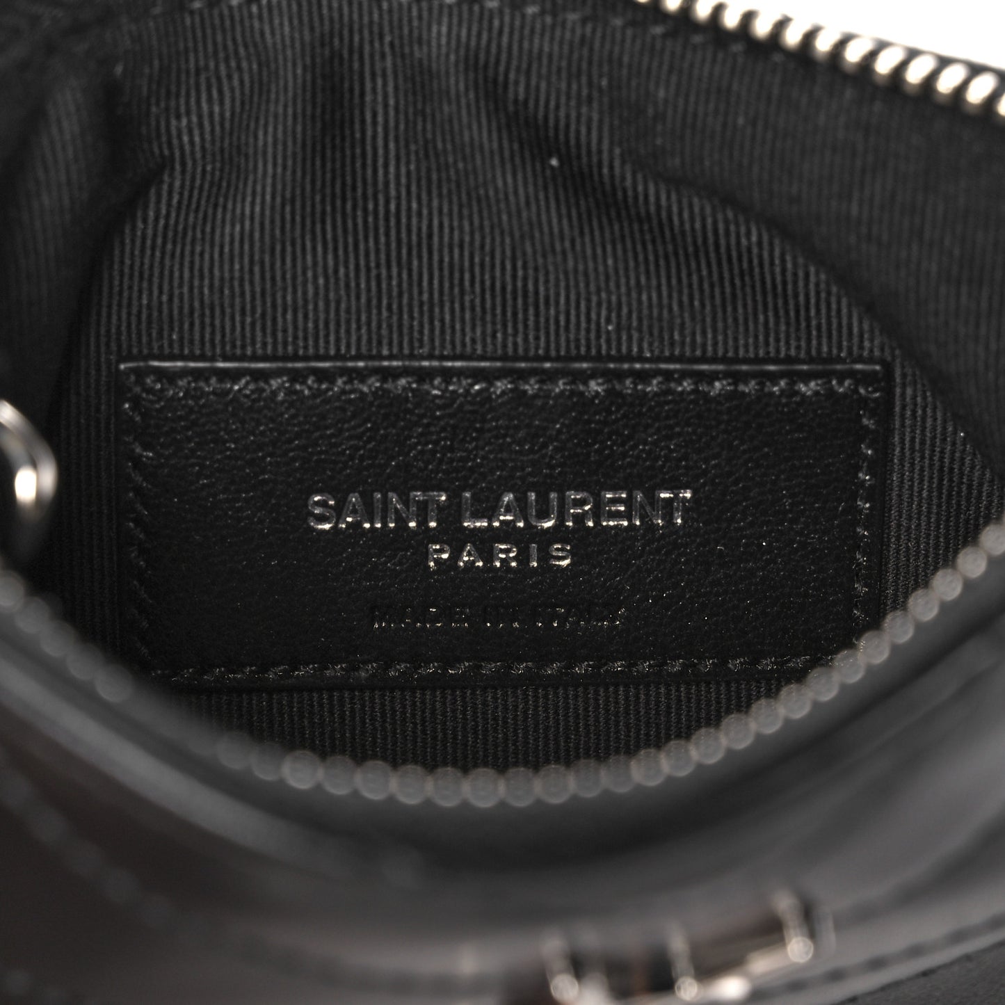 Calfskin Matelasse Monogram Key Pouch Black